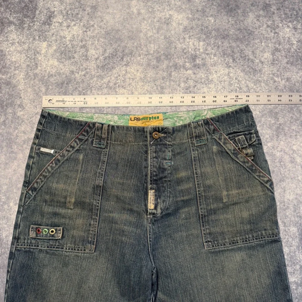 LRG Surplus Research Group Men 38 Utility Denim Jeans Blue Medium Wash Y2K Baggy